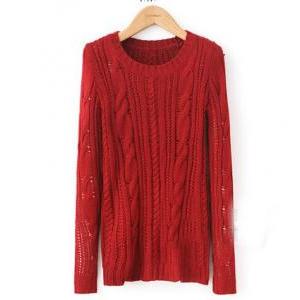 Patch Knit Pullover Sweater