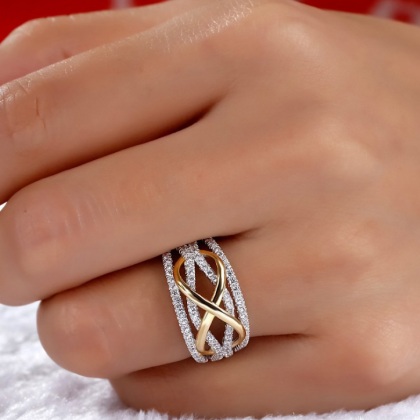 Sj-j001luxury Women Geometric Ring Fashion White..