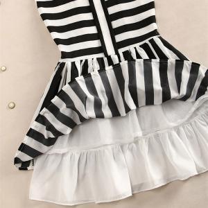 Stripes Print Dress With Peter Pan Collar 050830