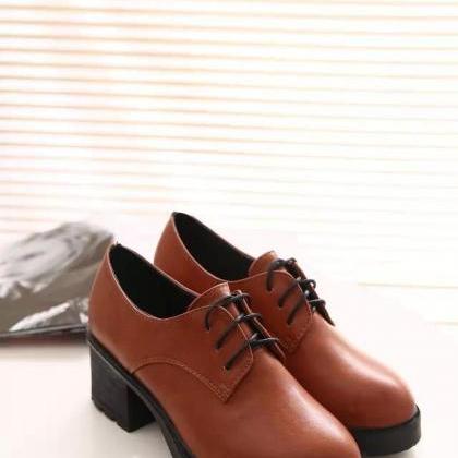 black lace up mid heels