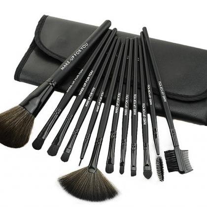 12 Pcs Professioal Makeup Brush Set With Black..