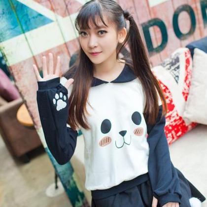 Cute Sailor Collar Panda Sweater #447