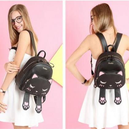 Cat Embroidered Backpack #405