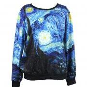 Van Gogh &quot;Starry Night&quot; Crew Neck sweater long sleeve