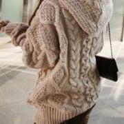 Sexy and fashion Hooded Cardigan Coat Thickening