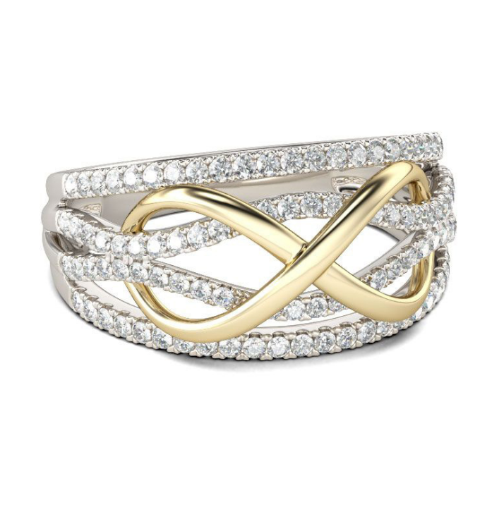 Sj-j001luxury Women Geometric Ring Fashion White Gold Plated Jewelry Vintage Wedding Ring Set Engagement Ring