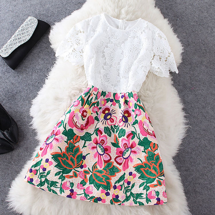 Sexy Fashion Stitching Lace Dress on Luulla