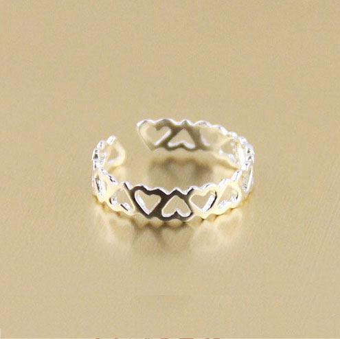 Super Cute Hollow Heart Shaped Tail Ring Sterling Silver Rings On