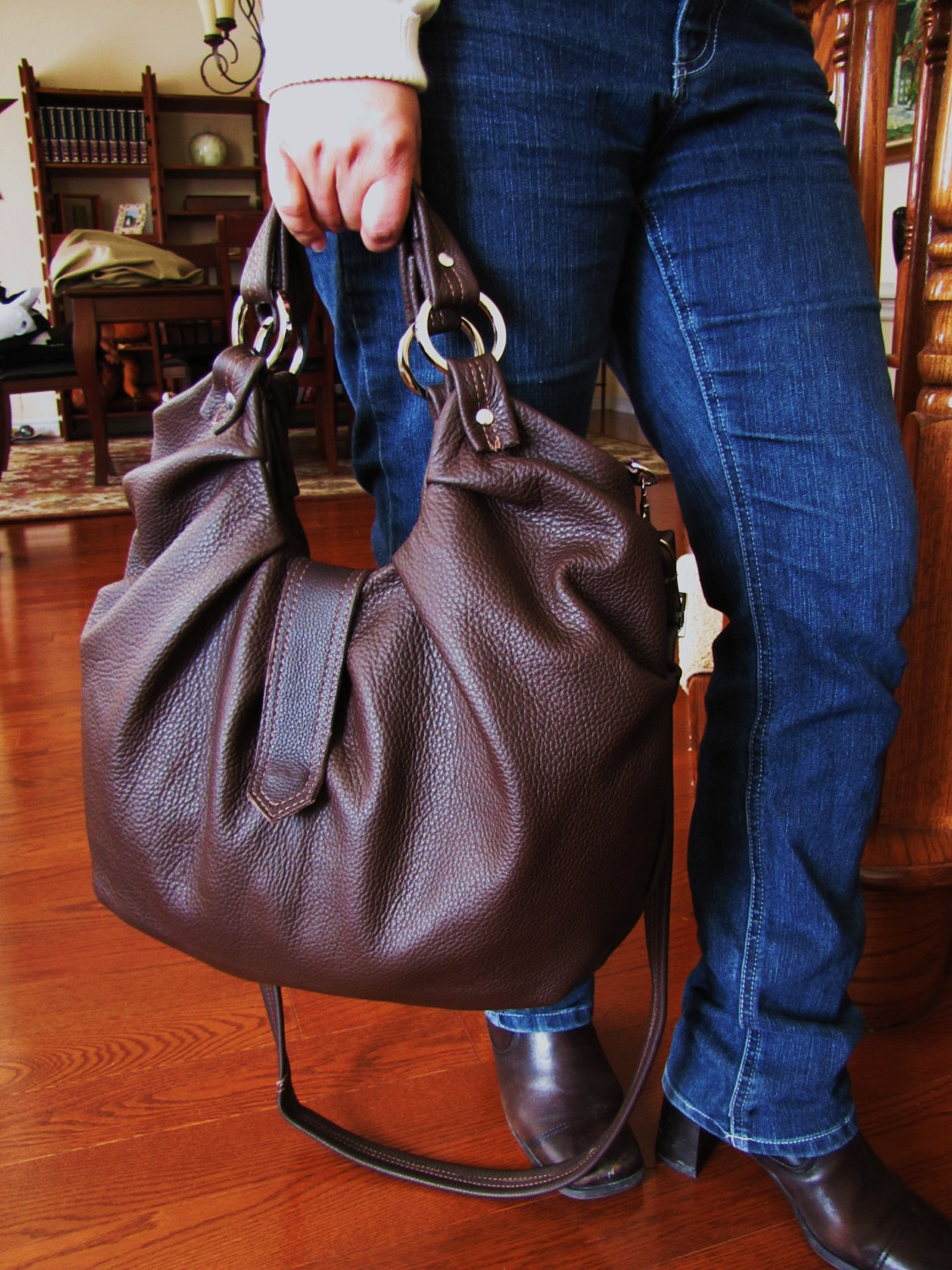 Extra large top hobo bag