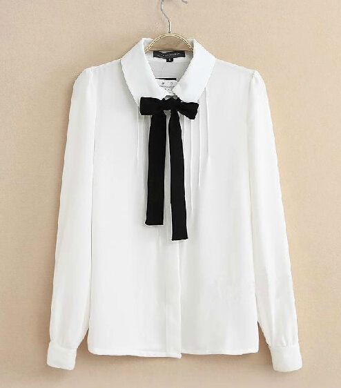 White Long Sleeve Chiffon Shirt