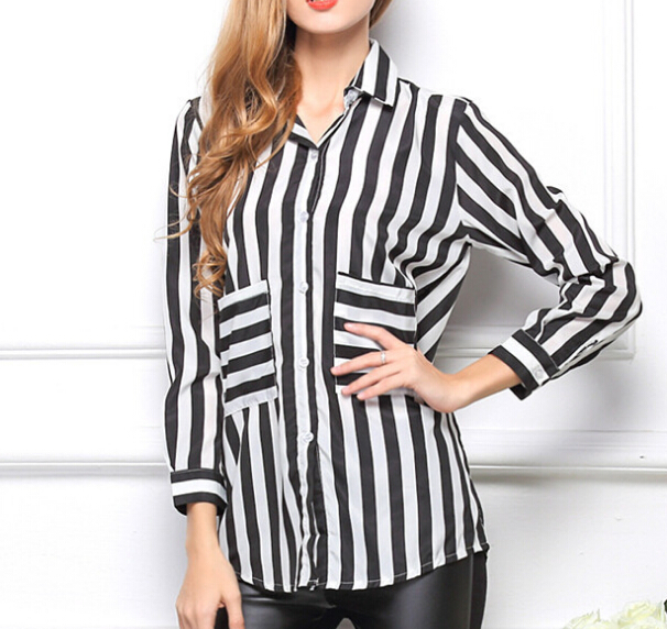 striped-curved-hemline-loose-shirt-on-luulla