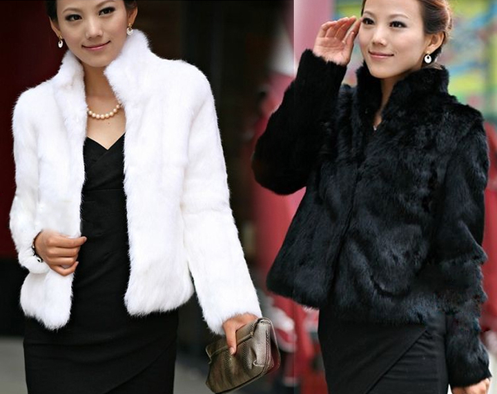 Women Winter Faux Fox Fur Coat Jacket Outwear Parka Shawl