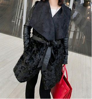 European And American Fashion Pu Leather Jacket Winter Fur Coat Cultivate One's Morality Jm