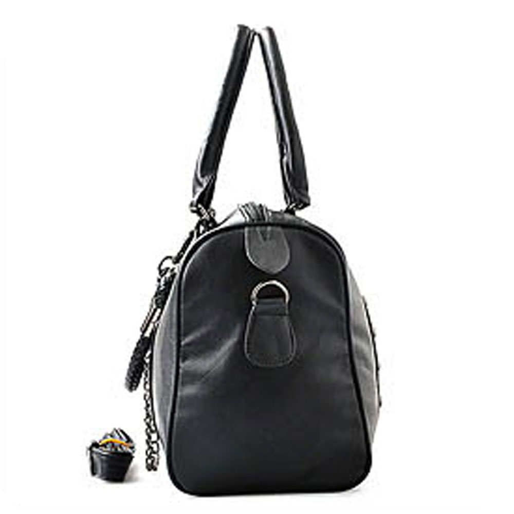Unisex Black Chain Rivets Purse Handbag Duffle Shoulder Bag on Luulla